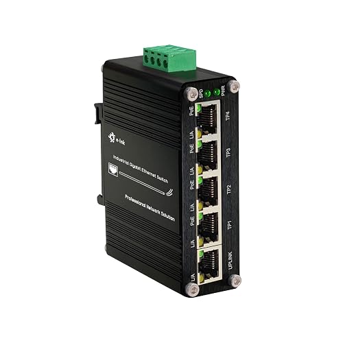 5-Port Gigabit PoE Industrial Unmanaged DIN-Rail Switch, 30W/Port, 10Gbps