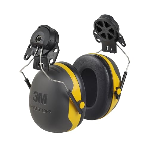 3M PELTOR Hearing Protection Ear Muffs, Cap Style Hard Hat Attached, NRR 24 | X Series X2P3E, Pack of 1, Construction, Manufacturing, Maintenance, Automotive, Woodwork, Black/Yellow