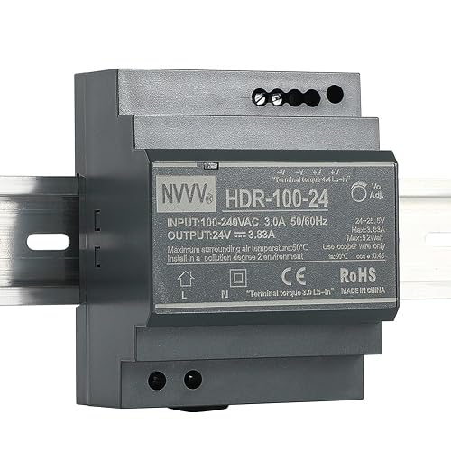 HDR-100-24 Ultra Slim Step-Shape 4SU DIN Rail Power Supply, 24Volt 3.83Amp 92Watt