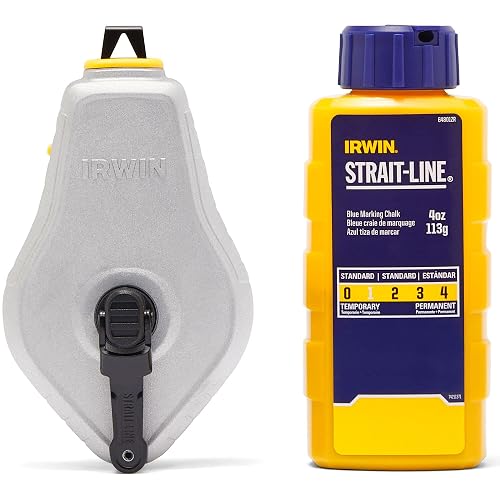 IRWIN Tools STRAIT-LINE Chalk Line, Classic Reel, Blue, 100ft (IWHT48441BC)