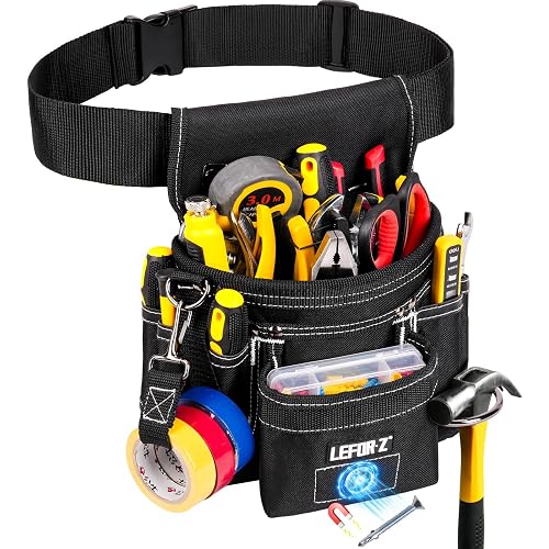 LEFOR·Z Tool Belt,14-Pockets Tool Belts for Men with Magnetic Tool Pouch | Detachable Adjustable Toolbelt,Heavy Duty Utility Belt for Electrician,Carpenter,Construction,Work Belt,Dad Gift for Men