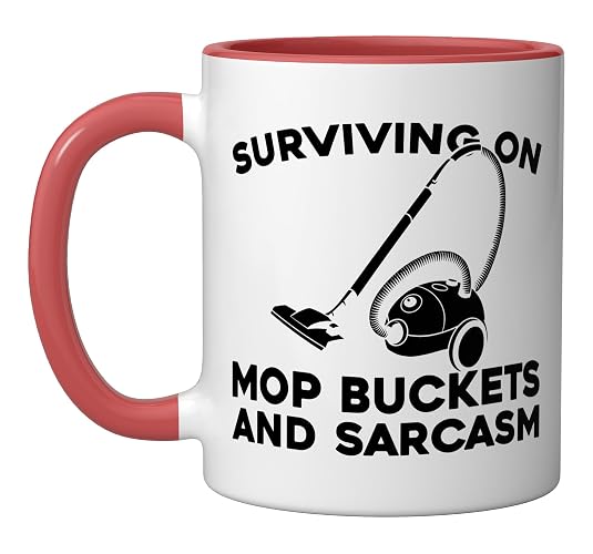 Cleaner Housekeeping Janitorial - Sanitation Cleaner Ceramic Mug, Red/White