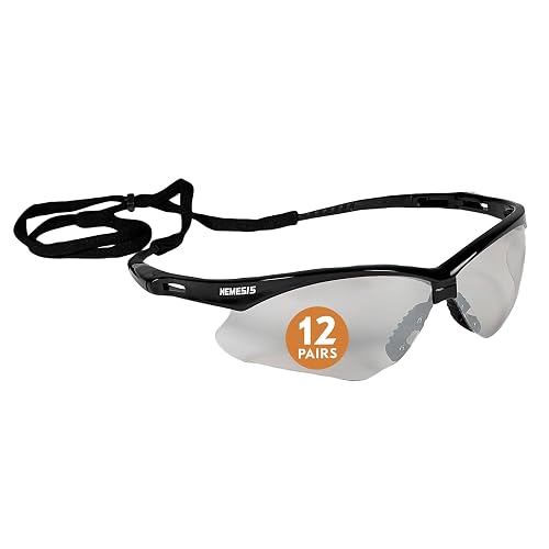 KleenGuard™ V30 Nemesis™ Safety Glasses (25685), KleenVision™ Anti-Fog Coating, Indoor/Outdoor Lenses, Black Unisex (Qty 12)