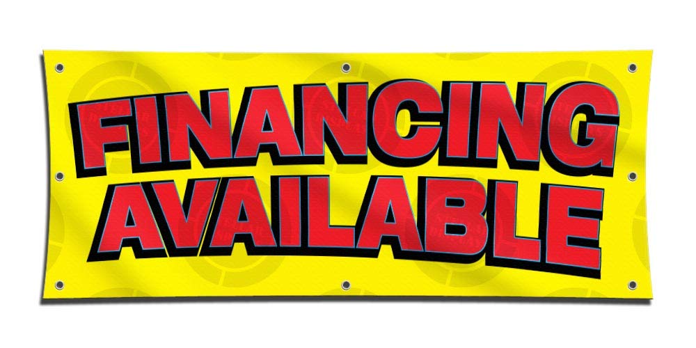 Financing AVAILABLE Banner (2ft X 5ft) Open Business Sign Credit Display Shop Service Poster