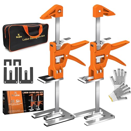 [Upgrade] Labor Saving Arm Jack 2 Pack,15.5 Inch Stainless Steel Furniture Lifts with Handbag,Hand Furniture Jack Lifter Tool for Installing Cabinets,Flooring&Windows,Load 440LBS
