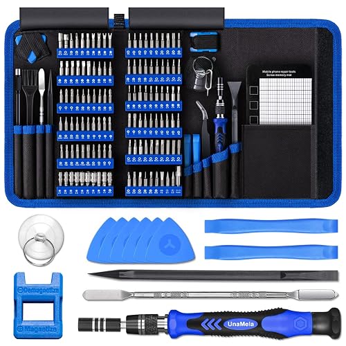 PC Building Tool Kit 140-IN-1: Computer Tool Kit for Repair & Assembly | Laptop, Phone and Game Console Repairs, CRV Bits, Flexible Shaft, Magnetizer and Magnetic Pad, Oxford Storage Bag (Blue)