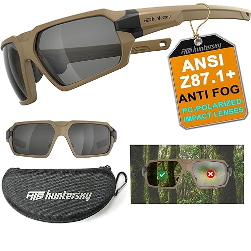HTS HUNTERSKY Ballistic Tactical ANSI Z87.1+ Impact Protection Anti Fog Shooting Glasses Military Grade Airsoft Range