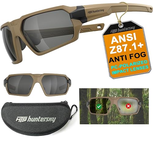 HTS HUNTERSKY Ballistic Tactical ANSI Z87.1+ Impact Protection Anti Fog Shooting Glasses Military Grade Airsoft Range