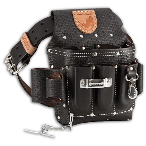 STRONGLAD Electricians Tool Belt - Heavy Duty 13-Pocket Top Grain Leather Pouch, Adjustable 29-46 in Fit, Durable Utility Belt for Electrical Work, Rugged Jobsite Organizer