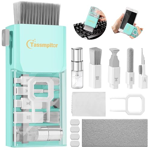 All-in-1 Keyboard Cleaner Laptop Cleaning Kit,Computer Screen-Safe Tools | MacBook iPad iPhone,Electronics Brush Tool for PC Camera Lens Earbuds,Deep Cleaning Spray Cloth, High-Density Soft Brush