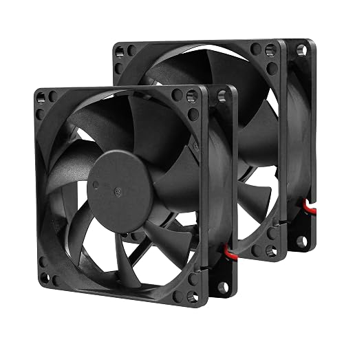80x25mm12V DC High-Performance 2-Pin XH2.54 Electronics Cooling Fan 2-Pack | 3.15inch 2-Pin XH2.54 Long Life Sleeve Bearing Fan for Desktop PC PSU Incubator Electronics Equipment