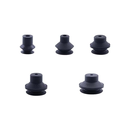 5pcs Silicone Suction Cup Nozzle Set 20-54mm for Pneumatic Manipulator Parts | silicone & nitrile rubber suction cups for vacuum sealing, strong grip, industrial use.(PNG-130B N)