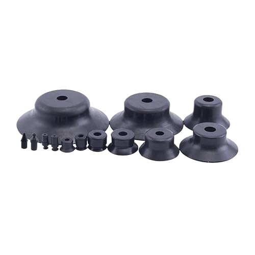 Flat Vacuum Suction Cups 50mm 10-Pack for Pneumatic Tools & Manipulators | silicone & nitrile rubber suction cups for industrial gripping. Strong hold, easy install.(VP6R-Silicone)