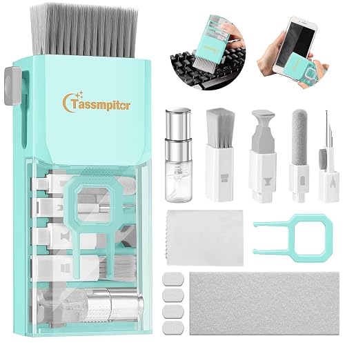 Keyboard Cleaner & Laptop Cleaning Kit for Computer Screen, TiffanyBlue | High-density Soft brush, Screen Cleaner Spray,2mm Thicken Large Microfiber Polishing Cloth,Metal Pen Tip,Flocking Sponge