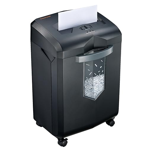 Bonsaii 18-Sheet Cross-Cut 60-Min Run Heavy Duty Paper Shredder | Anti-Jam, P-4 Security Level, 62dB Ultra-quiet, 6-Gal Bin with Casters, Shreds Credit Cards & Staples C149-C