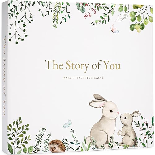 Keepsake Baby Memory Book – Timeless Gender Neutral First 5 Year Baby Book | For Baby Boy or Girl – Record Entire Birth-Age 5 – Milestone Book – Baby Journal Scrapbook Photo Album – Reveal & Shower Gift