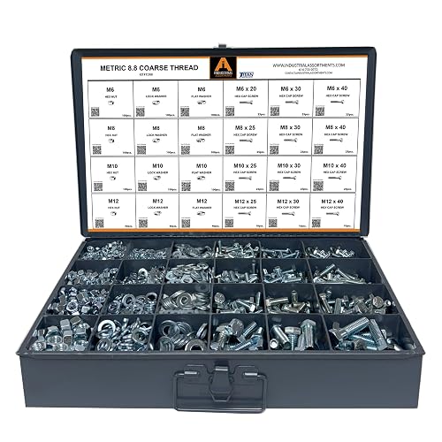 Titan Industrial Supply-1275 Piece Metric 8.8 Coarse Thread Metal Drawer Assortment