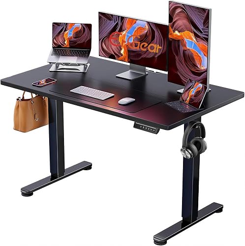 ErGear 48 X 24 Inch Height Adjustable Electric Standing Desk, Black | Stand Up office Desk, Home Office Computer Desk with 4 Memory Presets, Stable Steel Frame, 176 lbs Capacity, Easy Assembly