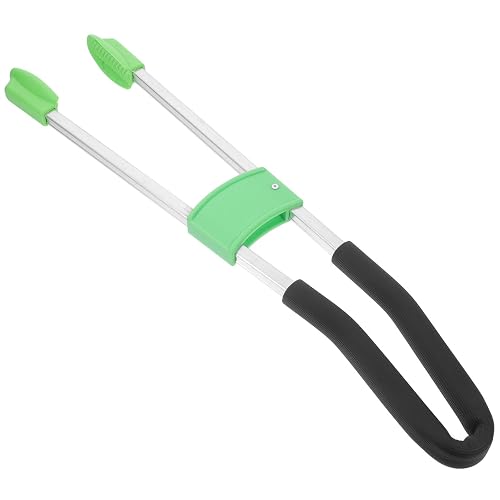HOMOCONO Aluminum Alloy Garbage Clamp Trash Picker Litter Grabber with Long Handle, Dual Rod Waste Pickup Tool for Outdoor Sanitation and Janitorial Use