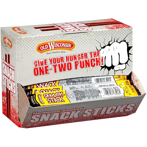 Old Wisconsin Honey Brown Sugar Turkey, 0.5 OZ Meat Sticks, 42 Count Pack | Handcrafted Turkey Sausage Sticks, Naturally Smoked Meat Snacks, High Protein, Low Carb, Keto and Gluten Free, No MSG Added