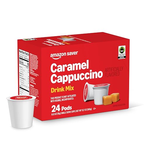 Amazon Saver Caramel Cappuccino Light Roast Coffee Pods 24 CT (Previously Happy Belly)