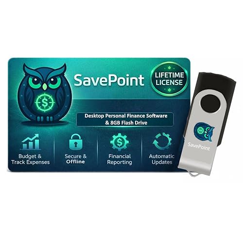 SavePoint Personal Finance Software - Budgeting, FIRE Planning, Monte Carlo Simulations, Balance Sheets, Cash Flow - 100% Offline, No Subscriptions, + 8GB USB Drive (Runs on PC & Mac)