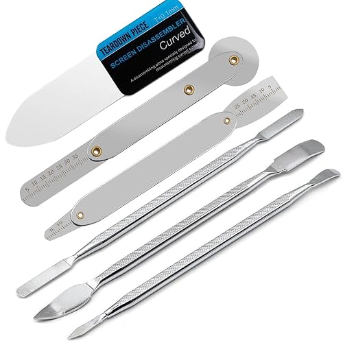 Oruiiju 6 Piece Metal Spudger Pry Tool Kit for Electronics Repair with Laptop, Cell Phone, Tablet, Computer, Electronics Repair