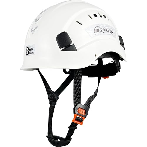SAFEBUILDER Safety Hard Hats Vented Safety Helmet ANSI Class C Construction | CR06 Safety Hard Hats Type 1 Construction Hard Hats Adjustable Ratchet 6-Point Suspension ANSI Z89.1-14 Lightweight