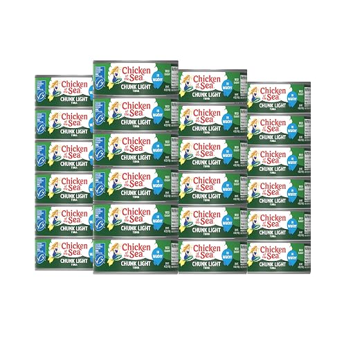 Chicken of the Sea Wild Caught Chunk Light Tuna, 5 Ounce Cans, 24-Count – High Protein 100% Classic Chunk Tuna in Water – Delicious, Easy, Nutritious Ready to Eat Meals