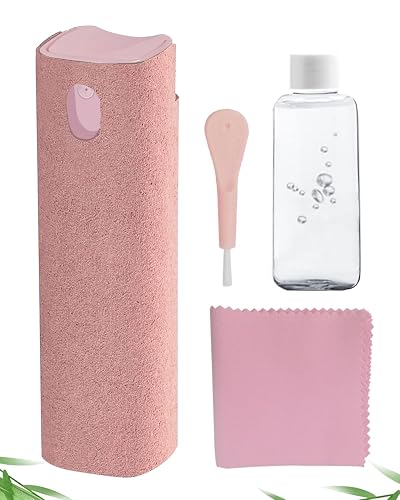 Screen Cleaner Spray and Wipe Car Accessories for Women Touch Screen Cleaner for iPhone iPad Computer Laptop Tablet MacBook Pink Car Accessories（Pink）