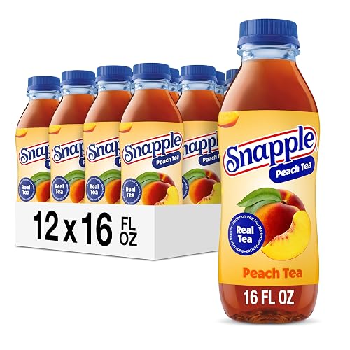 Snapple Peach Tea, 16 fl oz recycled plastic bottle, Pack of 12