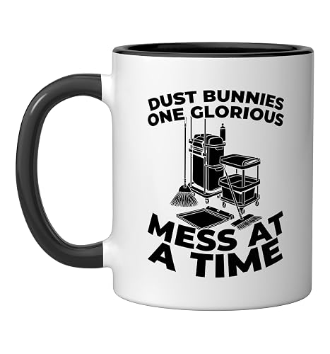 Cleaner Sanitation Janitorial Housekeeping - Cleaner Ceramic Mug, Black/White