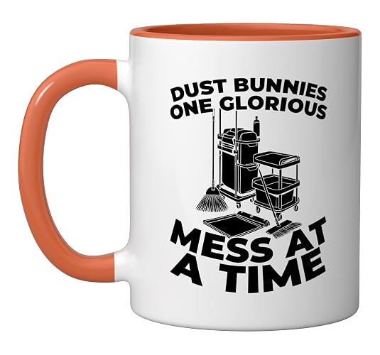 Cleaner Sanitation Janitorial Housekeeping - Cleaner Ceramic Mug, Orange/White