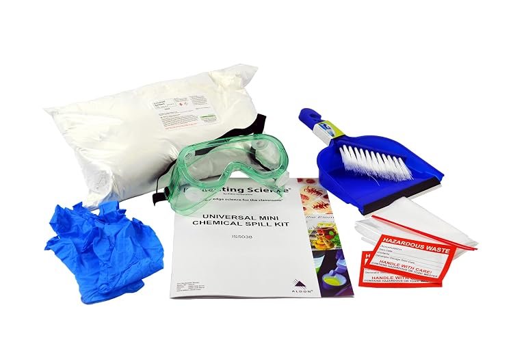Innovating Science Universal Mini Spill Kit - For Most Chemical Spills - Includes Absorbant, PPE, Dustpan, Brush, Bags, Tags - The Curated Chemical Collection