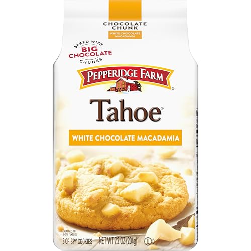Pepperidge Farm Tahoe Crispy White Chocolate Macadamia Nut Cookies, 7.2 OZ Bag (8 Cookies)