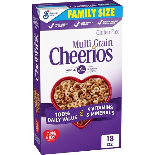 Multi Grain Cheerios, Heart Healthy Breakfast Cereal, Family Size, 18 oz