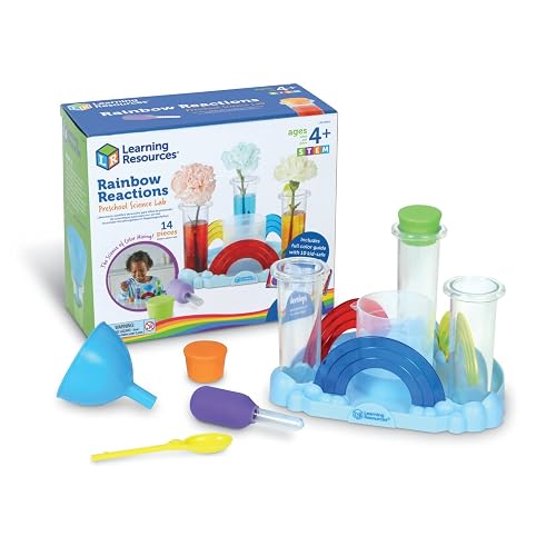 Learning Resources Rainbow Reactions Preschool Science Lab | Preschool Science Kit, Experiments for Kids, STEM Toys for Boys and Girls, 14 Pieces, Ages 4+