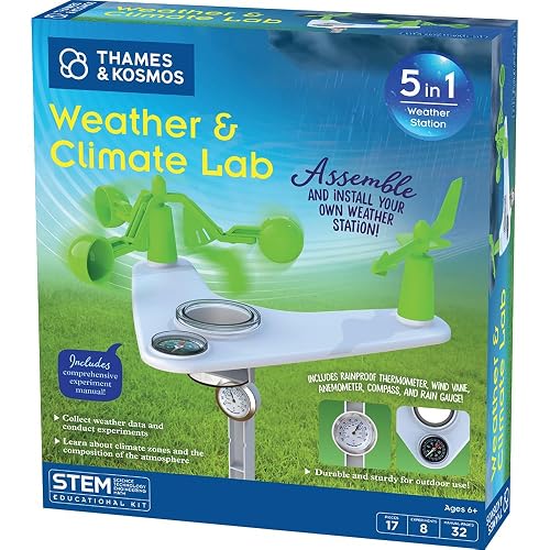 T&K Weather & Climate Lab | Earth Science Experiment Set | Explore Meteorology & Earth's Climate | Wind, Rain & Temperature Tools | STEM Science Learning & Education | Ages 6+