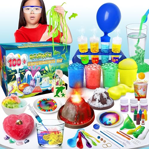 UNGLINGA 100+ Science Lab Experiments Kit for Kids | S.T.E.M Project Activities Educational Birthday Toys Gifts for Boys Girls, Chemistry Set, Gems Dig, Volcano, Glowing Worms