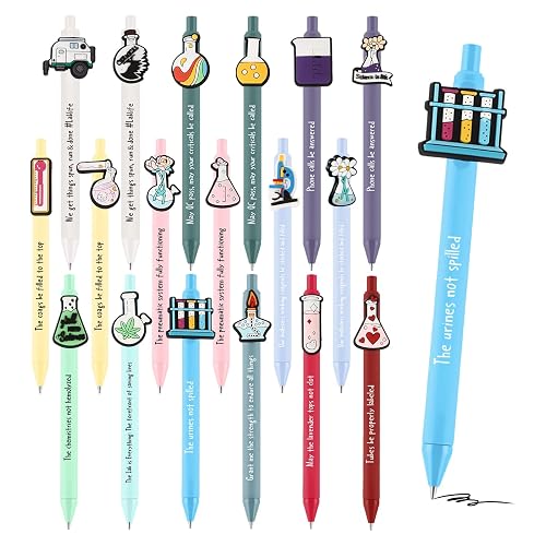 Sayglossy 24 Pcs Science Gifts Black Ink Retractable Ballpoint Pens Science Birthday Party Decorations Chemistry Laboratory Gifts