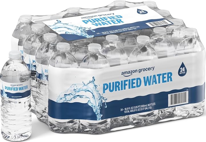 Amazon Grocery, Purified Water, 16.9 Fl Oz, 24 Ct