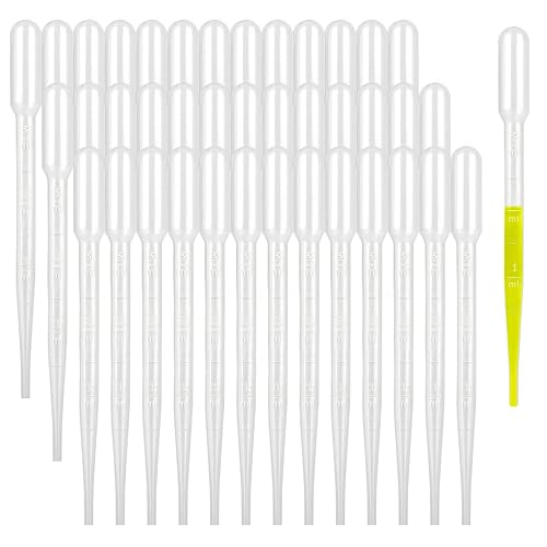 moveland 3ml Disposable Plastic Transfer Pipettes, Calibrated Dropper Suitable for Science Laboratory, DIY Art (300) | Calibrated Dropper, Food-Grade Non-Toxic, Shatterproof, Ideal for Science Laboratory, Make up Tool