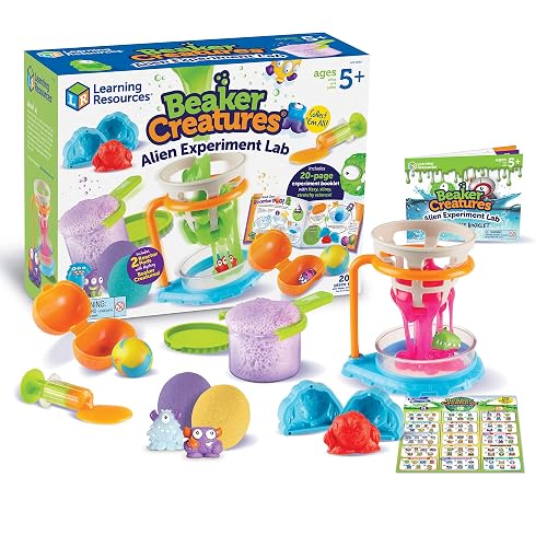Learning Resources Beaker Creatures Alien Experiment Lab, 18 Piece Set, Ages 5+,Science Exploration, Science Kit for Kids, Fun Science Experiments for Kids | Science Exploration Games, Fun Experiments for Kids, 18 pieces, Ages 5+