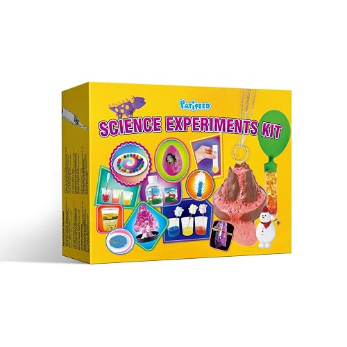 PATIFEED 50+ Lab Experiment Science Kit for Kids Chemistry Set S.T.E.M Toys | Magic, Volcano, Crystal Growing, Hands-On Activities, Birthday Gifts for Boys Girls