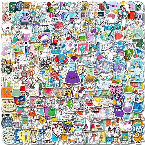 300 PCS Science Stickers Pack, Physics Chemistry Biology Math Vinyl Stickers for Water Bottles, Laptop, Notebook, Classroom Decor, Teacher Student Gifts, Lab Party Favors | Waterproof vinyl stickers for water bottles, laptops, notebooks, classrooms. Great for teachers, students, STEM gifts