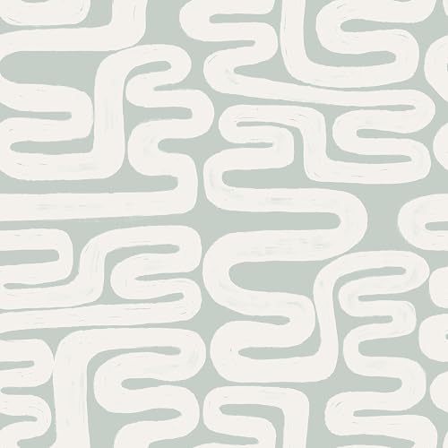 Micpolo Peel and Stick Wallpaper Green and White Wallpaper Modern Geometric Contact Paper Self-Adhesive Removable Wall Paper Waterproof for Bathroom Bedroom Cabinet Decor Vinyl 17.3" x 78.7"