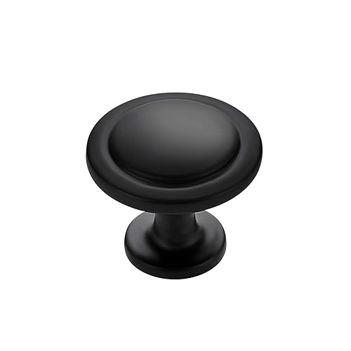 Ravinte Matte Black Round Cabinet Knobs,Zinc Pulls,1-1/4 Inch,30 Pack | Solid Zinc Alloy, Single Hole, Screws Included, Drawer Pulls, Kitchen Cabinet Hardware, for Dresser Drawers Cupboard