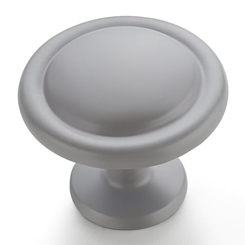 Ravinte Grey Round Cabinet Knobs,Zinc Pulls,1-1/4 Inch,30 Pack | Solid Zinc Alloy, Single Hole, Screws Included, Drawer Pulls, Kitchen Cabinet Hardware, for Dresser Drawers Cupboard