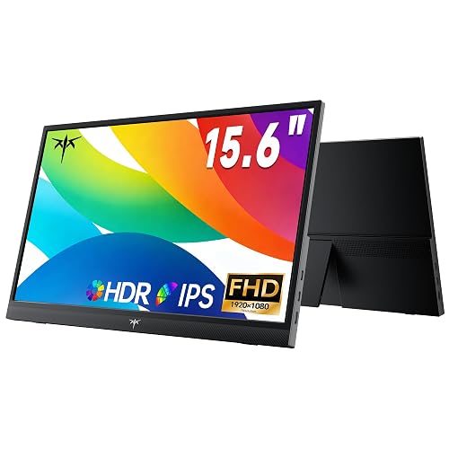 KTC 15.6 Inch Portable Monitor, FHD Travel Laptop Monitor Extender, H15F9 | 1080P Second Monitor Screen with USB-C HDMI, Ultra-Slim IPS HDR Display w/ Speakers, for Laptop Phone Xbox Mac Switch, Black
