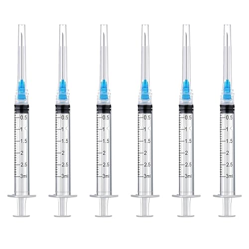 100 Pack 3ml Luer Lock with 23Ga 1.5 Inch Lab Supplies, Individually Sealed Packed